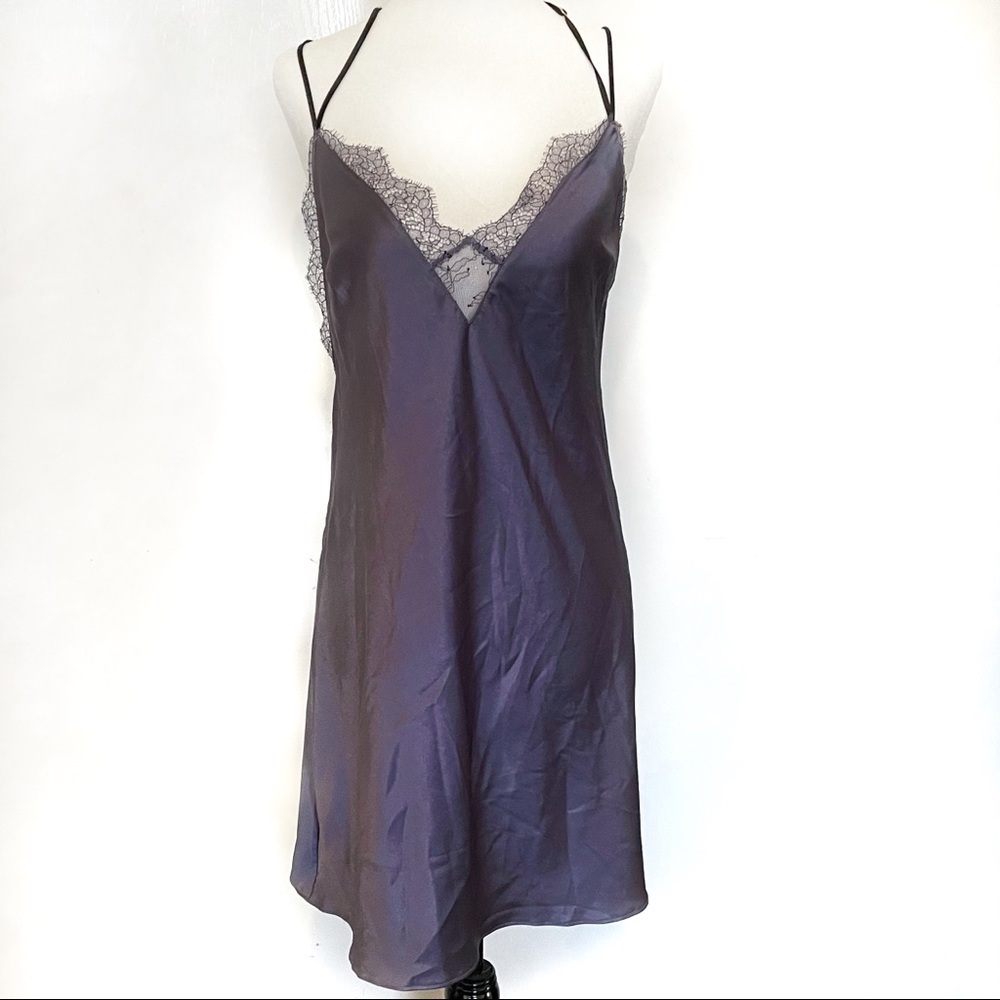 Victoria’s Secret purple lace panel slip dress